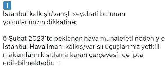 SON DAKİKA | THY'den yolcularına flaş uyarı - 1