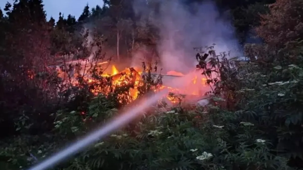 Artvin'de tek katlı ev yangında küle döndü