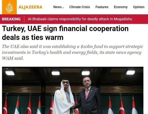 Son dakika: Türkiye-BAE görüşmesi dünya basınında: Yatırım hacmi manşetlere taşındı