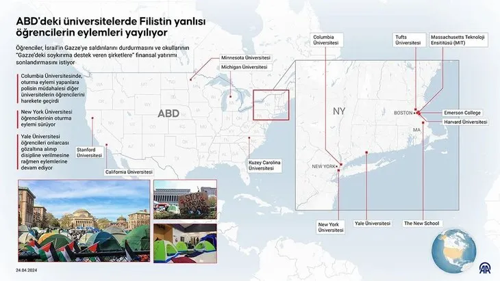 ABD üniversitelerinde Gazze protestosu: Filistin yanlısı öğrencilerin eylemleri yayılıyor