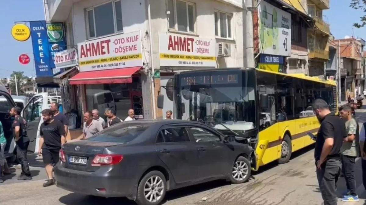 Otomobil belediye otobüsüyle çarpıştı: 1’i çocuk 6 yaralı