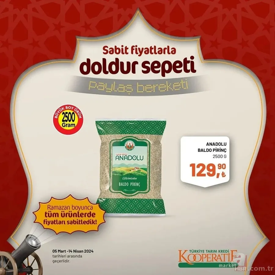 Tarım Kredi Market 30 Mart indirim kataloğu yayınladı! Kaşar peynir 205,00 TL’ye, tost peyniri 185,00 TL’ye, tereyağı 259,00 TL’ye, süt 22,50 TL’ye satışta 11