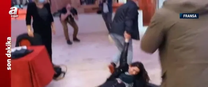 Fransa’yı ayağa kaldıran görüntüler: Le Pen’i protesto etti! Yerde sürüklendi