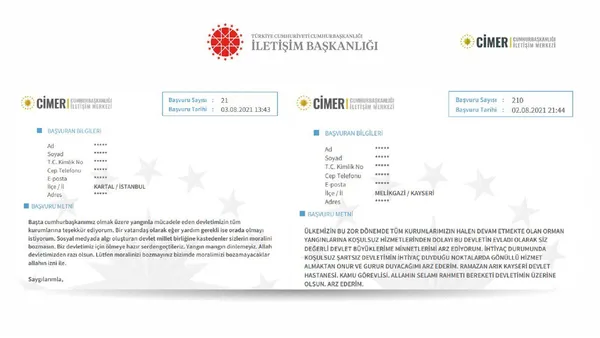 İletişim Başkanı Fahrettin Altun CİMER'e atılan yangınla mücadeleye destek mesajlarını yayınladı - 2