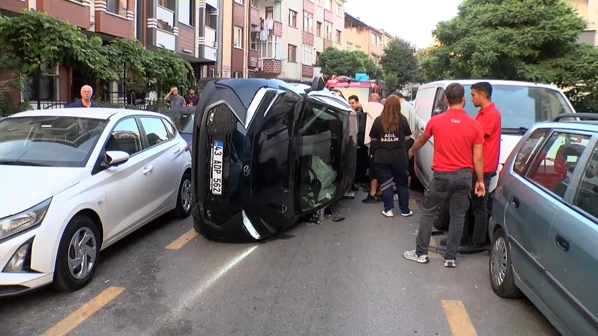 Ümraniye'de sabah saatlerinde korkutan kaza