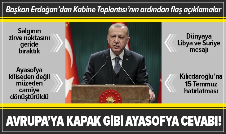 Kabine Toplantısı sona erdi! Başkan Erdoğan'dan flaş açıklamalar