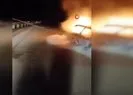 Seyir halindeki otomobil alev alev yandı