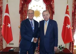 Başkan Erdoğan Dünya Ekonomik Forumu Başkanı Laurence Fink'i kabul etti