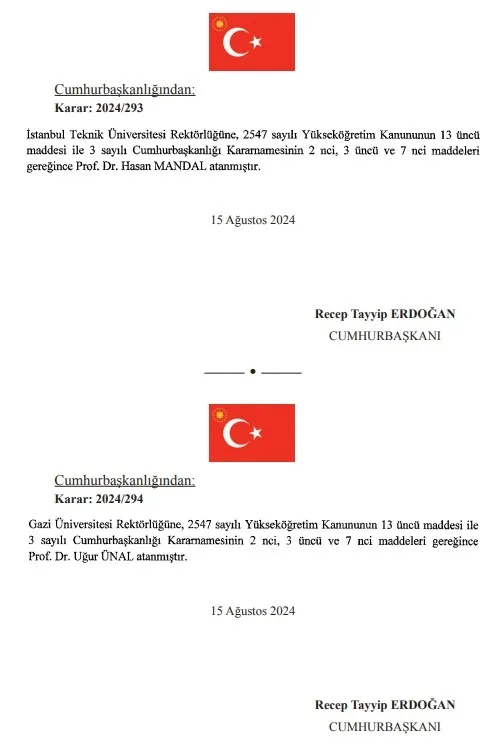 Atama kararları Resmi Gazete'de yayımlandı!