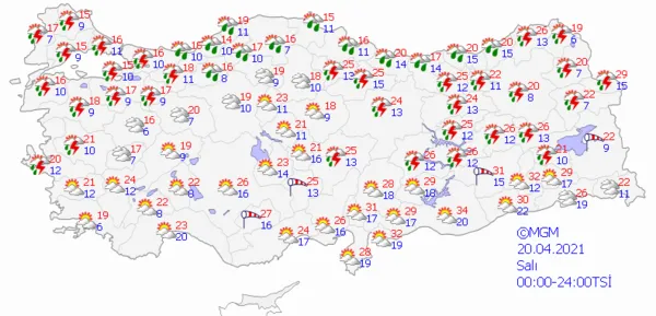 1618843160461.png Meteoroloji Genel Müdürlüğü'nden son dakika uyarısı! Kuvvetli fırtına geliyor! İşte beş günlük hava durumu - 3