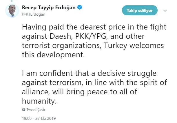 Başkan Erdoğan: Bağdadi’nin öldürülmesi dönüm noktasıdır - 2
