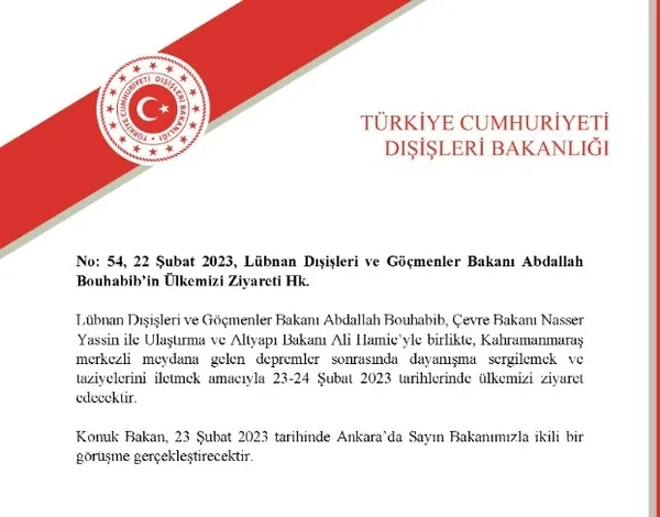 Lübnan Dışişleri Bakanı Abdallah Bouhabib Türkiye'ye geliyor - 1
