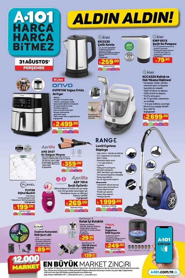 A101 31 Ağustos aktüel ürünler kataloğunda neler var? 3.999 TL’ye akıllı telefon ve tüm kırtasiye malzemeleri A101’de