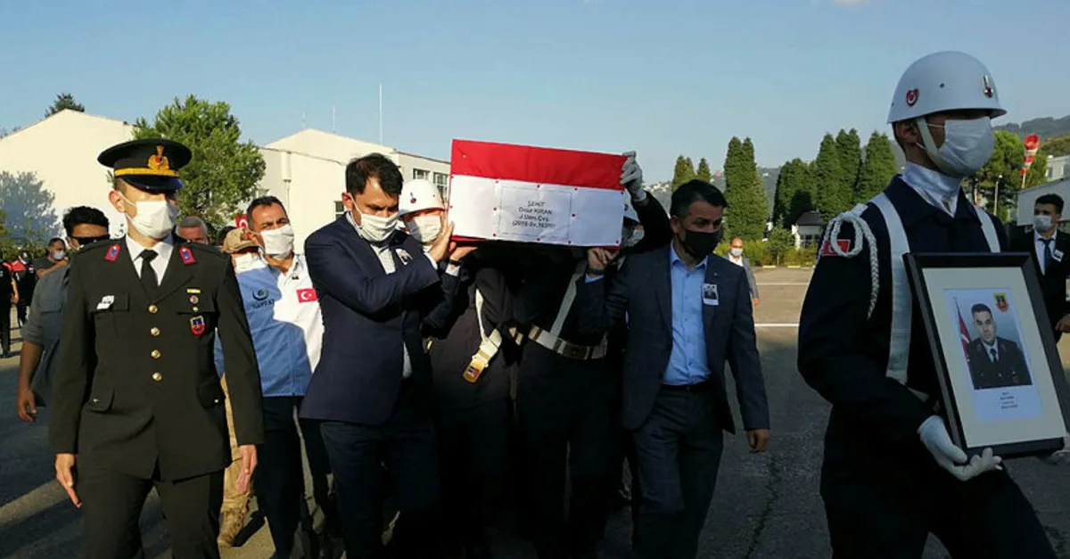 Giresun'daki selde şehit olan Uzman Çavuş Onur Kıran için tören düzenlendi