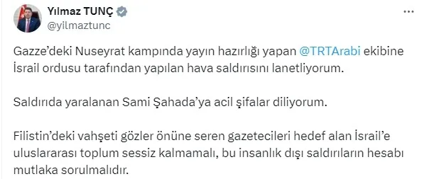 siyonist-israil-ordusu-trt-arapca-ekibini-hedef-aldi-omer-celikten-aciklama-lanetliyoruz-bmden-sorusturma-tale-1712961197584.jpg Siyonist İsrail ordusu TRT Arapça ekibini hedef aldı! Ömer Çelik'ten açıklama: Lanetliyoruz | BM'den soruşturma talebi - 7