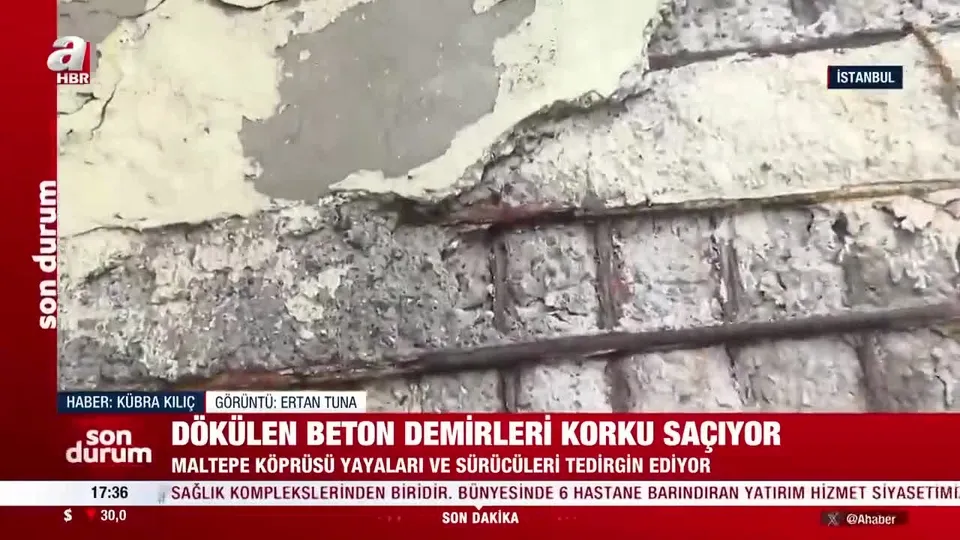 Maltepe köprüsü tehlike saçıyor! Bir yanda çatlaklar, bir yanda Yeniliyoruz! afişi