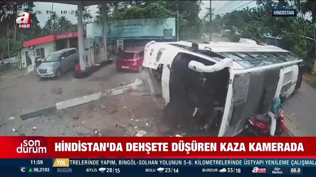 Hindistan'da dehşete düşüren kaza kamerada
