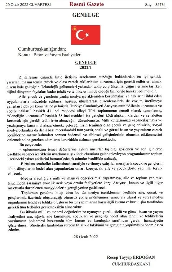 Başkan Erdoğan’dan TV programları için genelge! Toplumun ahlakını bozan yayınlara karşı harekete geçildi! ’Maske Kimsin Sen?’ ile tartışma başladı