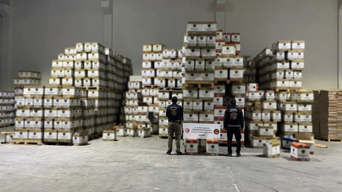 Adana'da 7,5 ton kaçak tütün ele geçirildi