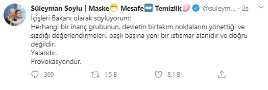 Son dakika: İçişleri Bakanı Süleyman Soylu'dan "tarikat yapılanması" iddialarına ilişkin açıklama - 5