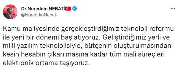 Hazine ve Maliye Bakanı Nureddin Nebati’den yerli ve milli yazılım mesajı! Yeni bir dönemi başlatıyoruz