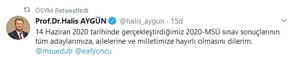 Son dakika: ÖSYM, MSÜ sonuçlarını açıkladı - 1