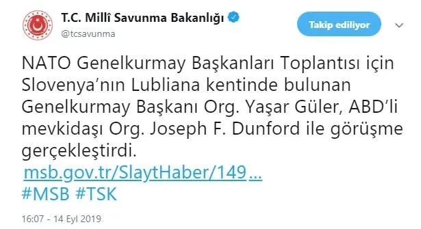 Türk ve ABD Genelkurmay Başkanları görüştü - 1