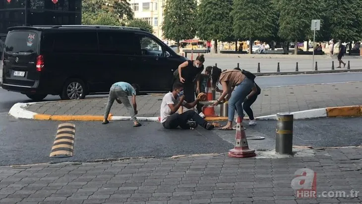Taksim Meydanı’nda ahlaksız oyun! Dilencinin duygu sömürü performansı polise takıldı