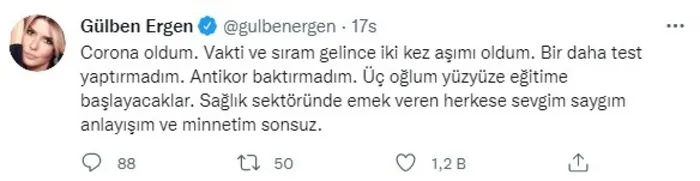 Gülben Ergen ikinci kez koronavirüse yakalandı
