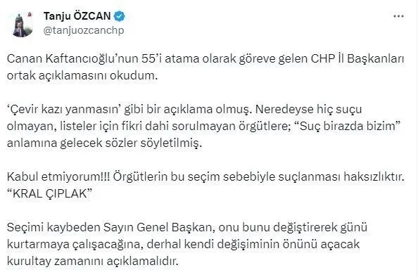 CHP’den ihracı istenen Tanju Özcan Kemal Kılıçdaroğlu’nu bombaladı! Değişim ve Adalet yürüyüşüne çıkıyor