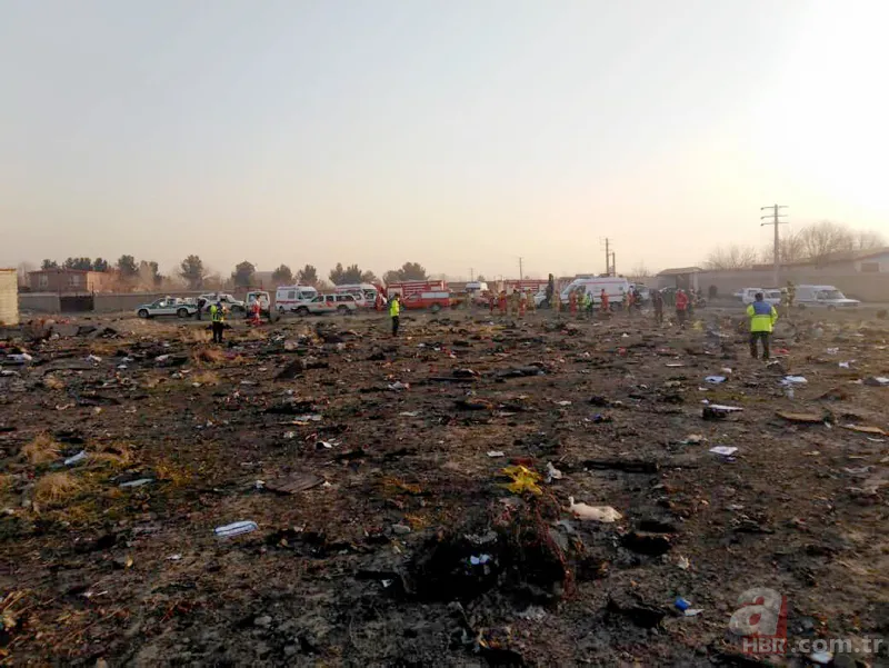 İran'da düşen uçağın enkazından ilk görüntüler! 7