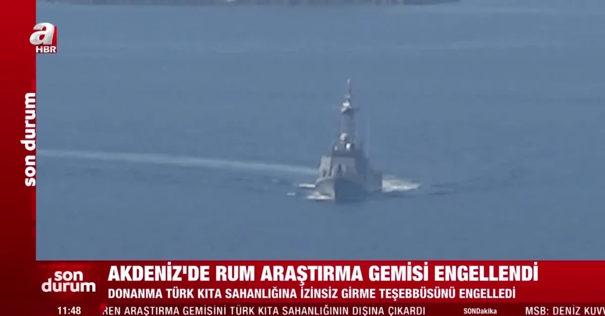 Akdeniz'de Rum araştırma gemisi engellendi
