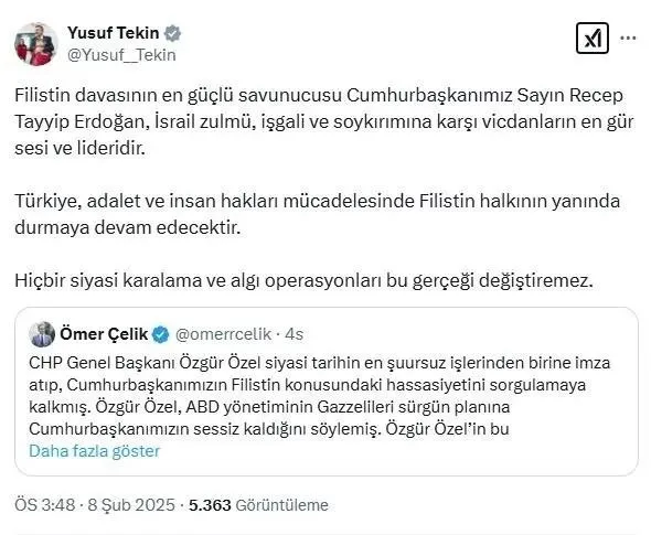 1739020701516.jpeg Milli Eğitim Bakanı Yusuf Tekin'in CHP lideri Özgür Özel'e tepkisi (X)