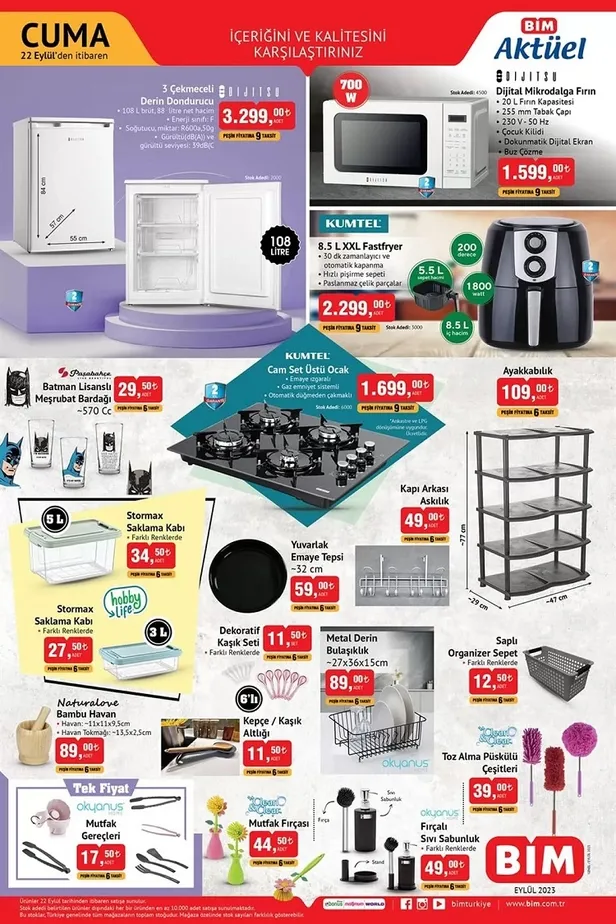 26 Eylül BİM aktüel ürünler kataloğu yayınladı: İndirimde bu hafta beyaz peynir, çay, meyve suyu, yoğur, tost peyniri, un, süt, zeytin, omo, bebek bezi, yumuşatıcı, yer alıyor - 5