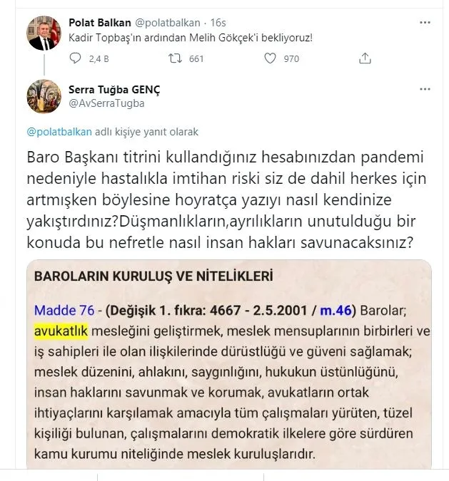 Antalya Barosu Başkanı Polat Balkan Topbaş’ın ardından Gökçek’in ölümünü istedi! Tepki yağıyor: Bu nefretle nasıl insan haklarını savunacaksınız?" - 3