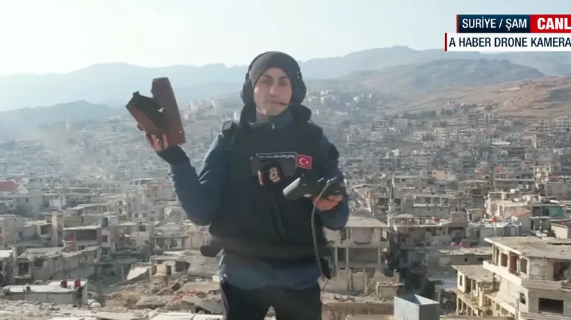 A Haber Zabadani'deki yıkımı havadan drone ile görüntüledi