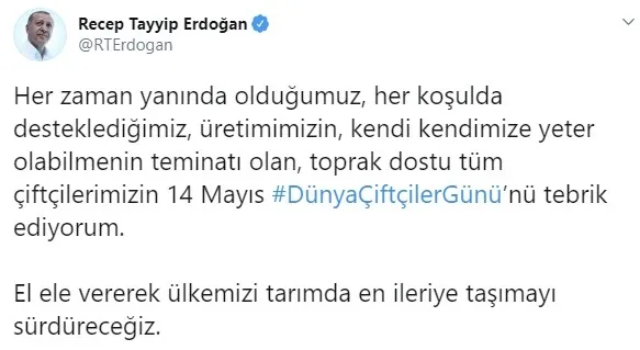 Son dakika: Başkan Erdoğan'dan Dünya Çiftçiler Günü mesajı - 1