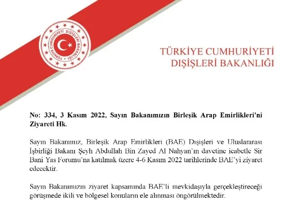 Son dakika: Dışişleri Bakanı Mevlüt Çavuşoğlu BAE'ye gidiyor - 1