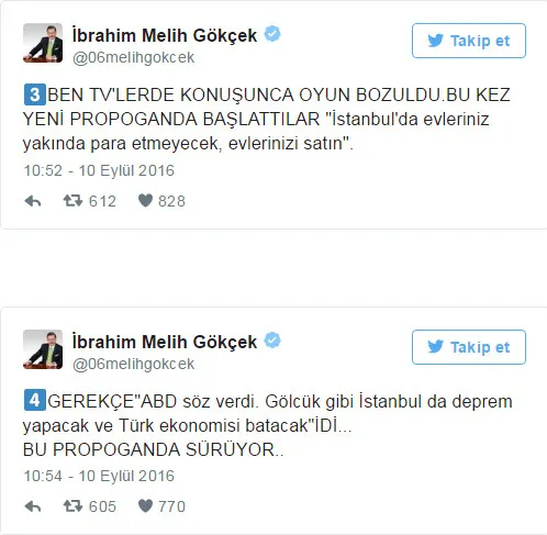 Melih Gökçek: İstanbul'da sunî bir deprem planlıyorlar - 2