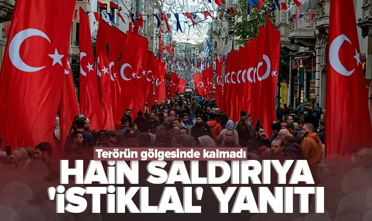 İstiklal Caddesi şanlı Türk bayrağı ile donatıldı