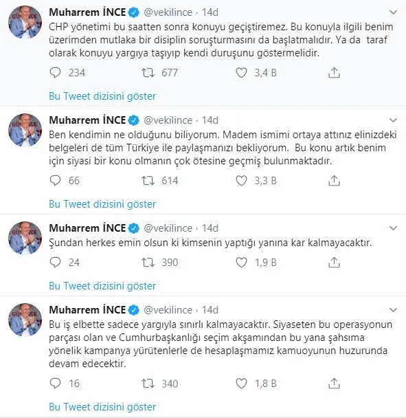 CHP’li Muharrem İnce’den Rahmi Turan’ın iddialarına sert yanıt