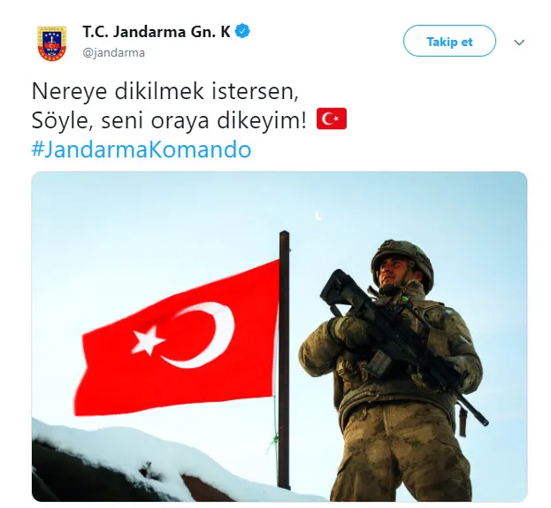 Jandarma’dan dünyaya mesaj