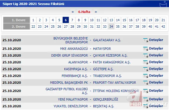 Süper Lig'de 2020/2021 sezonunun 42 haftalık fikstürü belli oldu! İşte Süper Lig'in 42 haftalık fikstürü 7