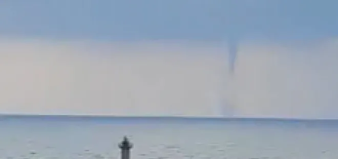 Denizde hortum oluştu! O anlar kamerada