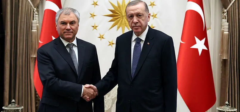 Son dakika: Başkan Erdoğan, Rusya Federasyonu Federal Meclisi Devlet Duması Başkanı Vyacheslav Volodin'i kabul etti