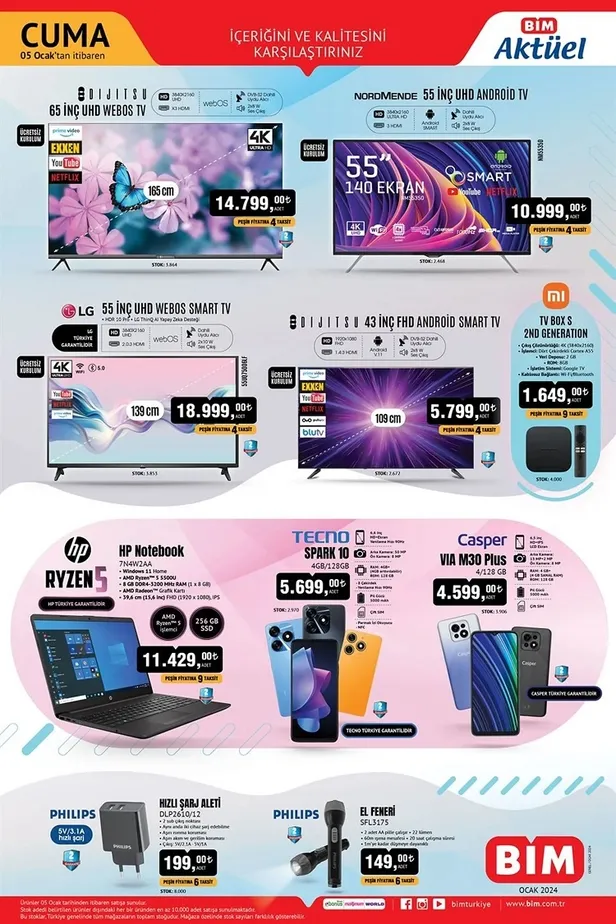 9 Ocak BİM aktüel ürünler kataloğu yayında! Tost peyniri, beyaz peynir, süt, sıvı yağ, tereyağ, pirinç, toz deterjan ucuza satışa sunulacak…