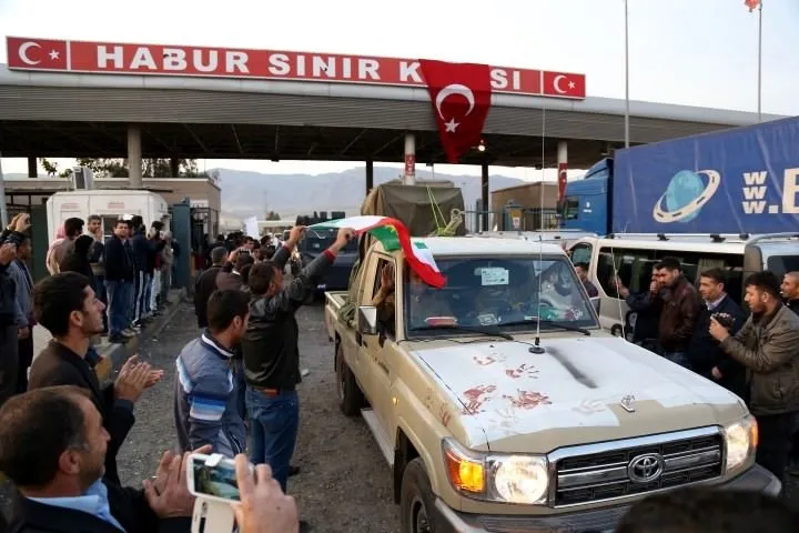 Peşmerge konvoyu Kobani yolunda