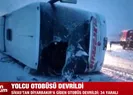 Yolcu otobüsü devrildi