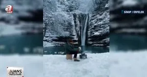 Şelaleler beyaza büründü