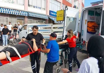 Devrilen motosikletin sürücüsü yaralandı